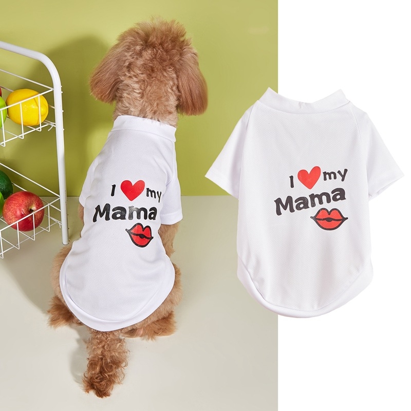 Majica za kućne ljubimce od poliestera, motiv psa i mačke, dizajn „I Love My Mama“, unisex