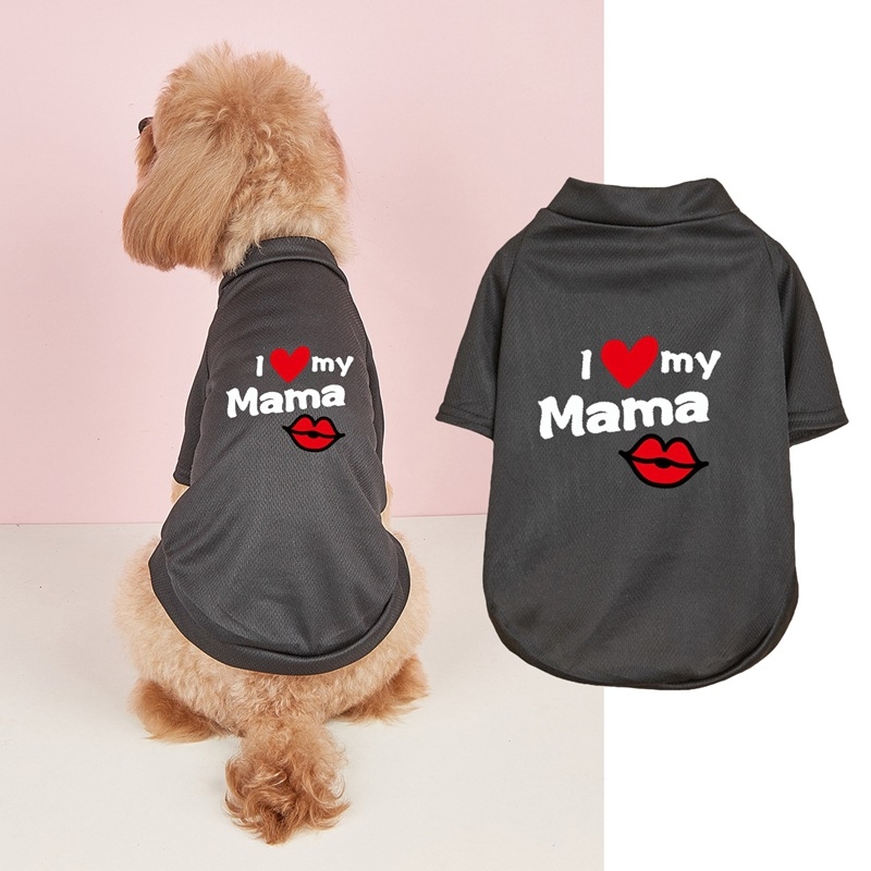Majica za kućne ljubimce od poliestera, motiv psa i mačke, dizajn „I Love My Mama“, unisex