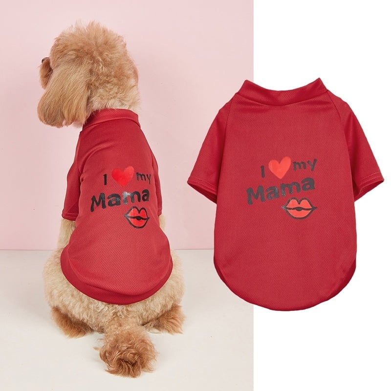 Majica za kućne ljubimce od poliestera, motiv psa i mačke, dizajn „I Love My Mama“, unisex