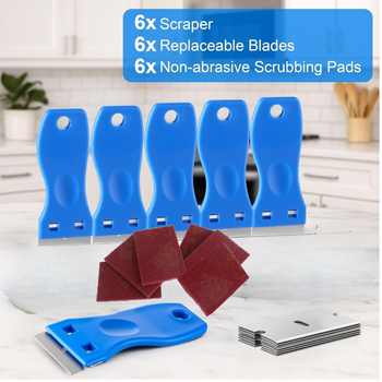 Kapar za staklenu ploču s neabrazivnim setom za čišćenje i dodatnim zamjenskim oštricama