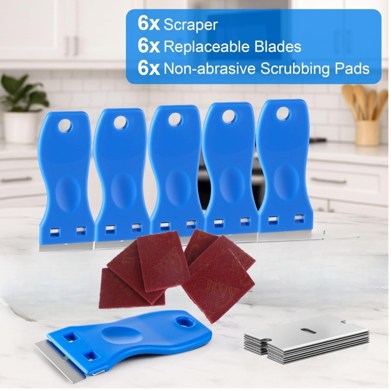 Kapar za staklenu ploču s neabrazivnim setom za čišćenje i dodatnim zamjenskim oštricama