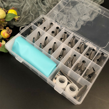 Set od 32 vrhova za ukrašavanje kolača, od nehrđajućeg čelika 430 + TPU + PP, koreanskog stila, u plastičnoj kutiji