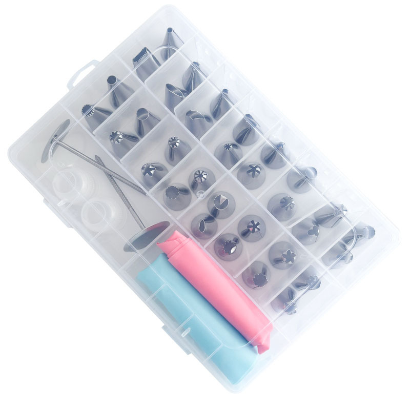 Set od 32 vrhova za ukrašavanje kolača, od nehrđajućeg čelika 430 + TPU + PP, koreanskog stila, u plastičnoj kutiji