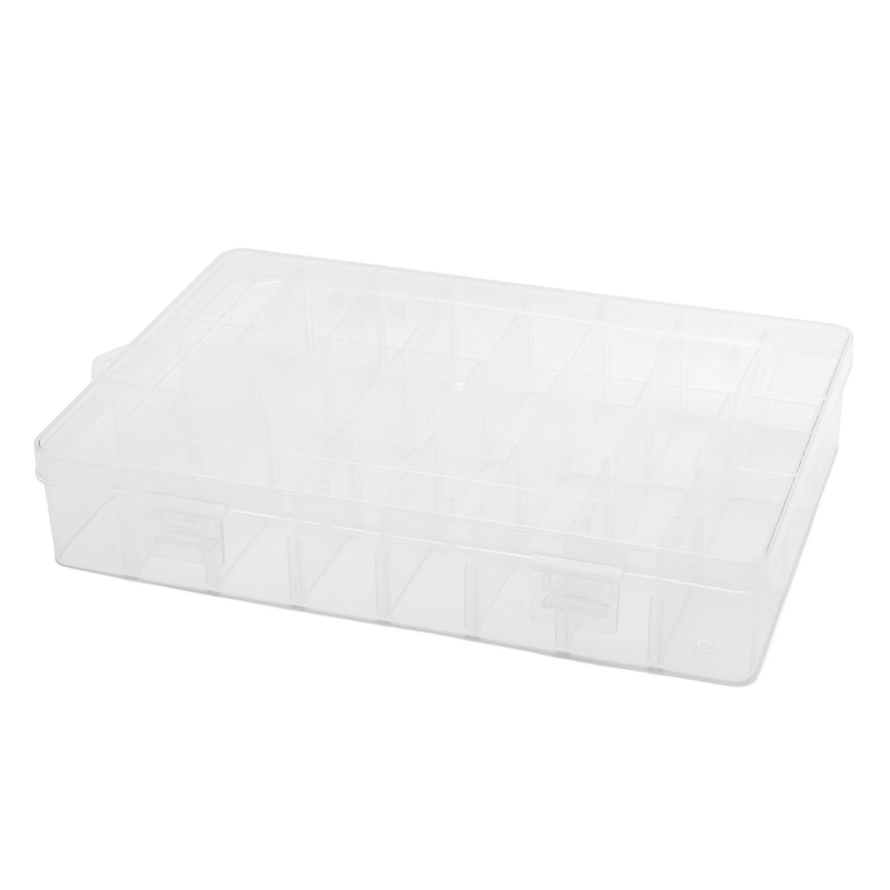 Kutija za pohranu vrhova za ukrašavanje, 24 pretinaca, prozirna plastika, moderni minimalistički stil