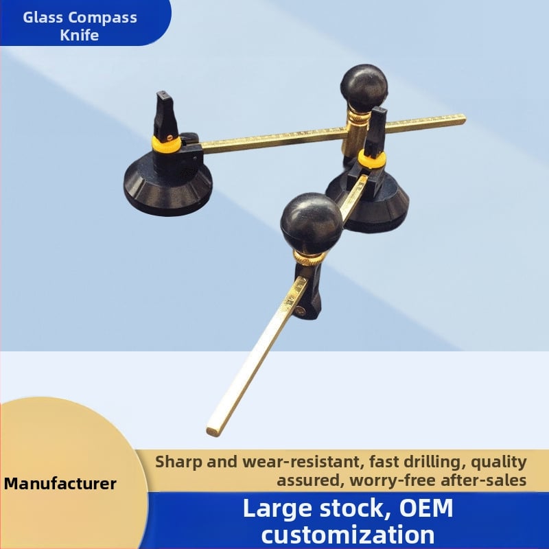 Tăietor de sticlă cu role, design cu șase roți; pentru tăierea cercurilor și a găurilor pentru hotă; Boao Diamond Tools; aliaj dur