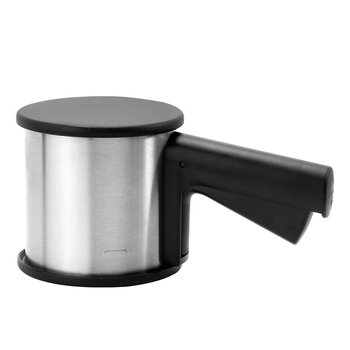 Sită de făină din oțel inoxidabil, portabilă, cu două straturi, presiune manuală