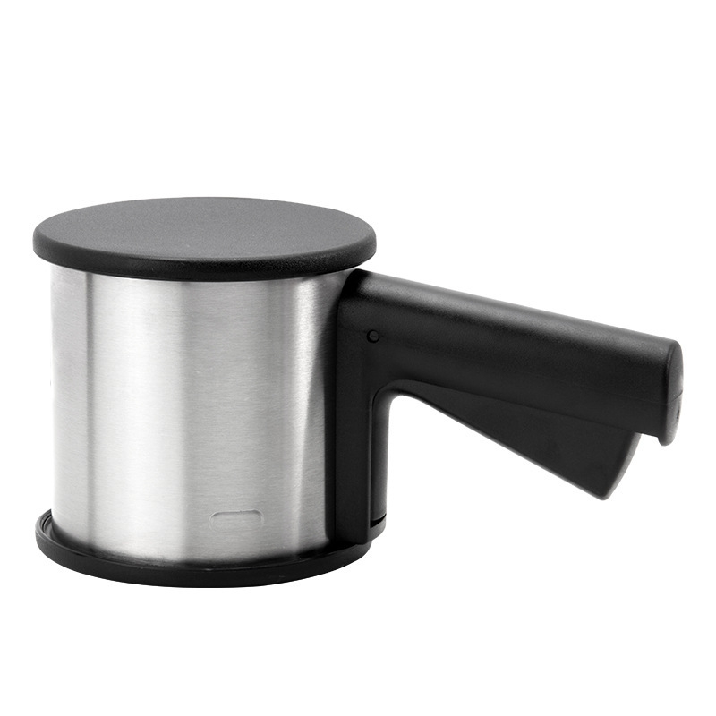 Sită de făină din oțel inoxidabil, portabilă, cu două straturi, presiune manuală