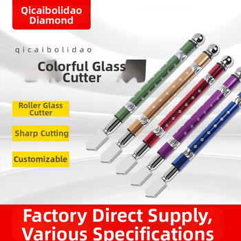 Cuțit manual pentru sticlă cu role — model Colorful, cu vârf de tăiere din carbură, pentru plăci ceramice și sticlă, grosime de tăiere 10–20 mm, procesare personalizabilă