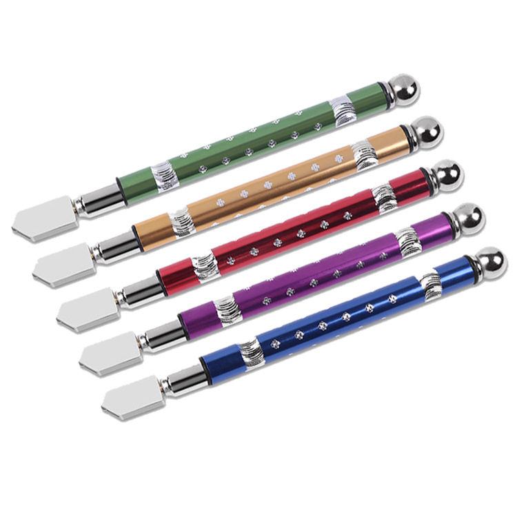 Cuțit manual pentru sticlă cu role — model Colorful, cu vârf de tăiere din carbură, pentru plăci ceramice și sticlă, grosime de tăiere 10–20 mm, procesare personalizabilă