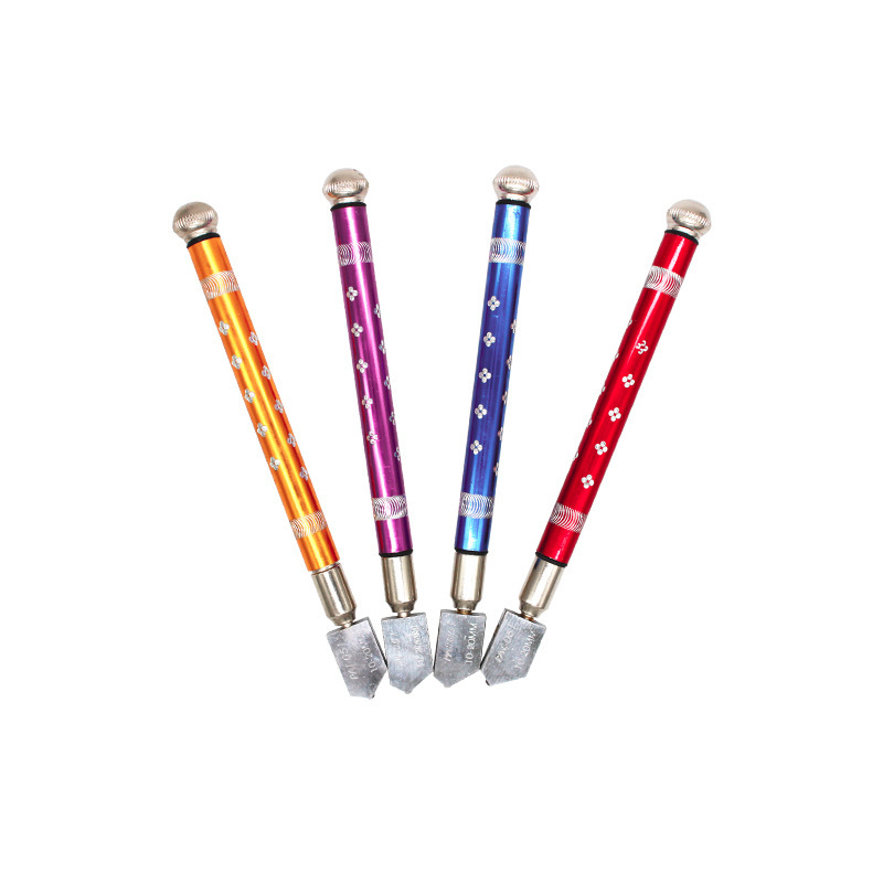 Cuțit manual pentru sticlă cu role — model Colorful, cu vârf de tăiere din carbură, pentru plăci ceramice și sticlă, grosime de tăiere 10–20 mm, procesare personalizabilă