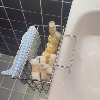 Raft de depozitare din oțel inoxidabil INS stil – Organizator de machiaj și poliță de duș, 1 nivel, 304 oțel inoxidabil, acoperire electroplating, încărcare 5–10 kg, fără montaj, Four Seasons