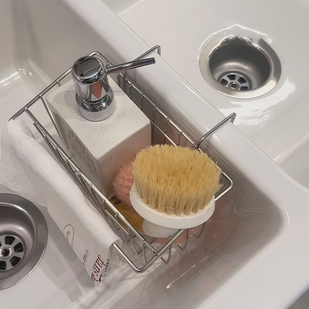 Raft de depozitare din oțel inoxidabil INS stil – Organizator de machiaj și poliță de duș, 1 nivel, 304 oțel inoxidabil, acoperire electroplating, încărcare 5–10 kg, fără montaj, Four Seasons