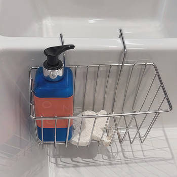 Raft de depozitare din oțel inoxidabil INS stil – Organizator de machiaj și poliță de duș, 1 nivel, 304 oțel inoxidabil, acoperire electroplating, încărcare 5–10 kg, fără montaj, Four Seasons