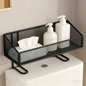 Polica iznad zahoda — višenamjenski spremnik za pohranu s držačem za mokre maramice | moderni minimalistički stil | Qin Qi