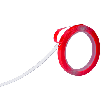 IQIHAN bandă dublu-adezivă din acril transparentă, grosime 1.2–3 mm, sistem de adeziv acrilic, folie de eliberare PE roșie