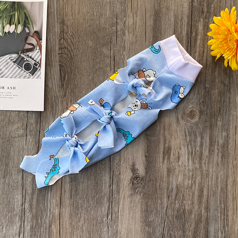 Îmbrăcăminte postoperatorie pentru pisici – bumbac, stil lejer, brand Little Brother, pentru femele, anti-licking, prevenire căderii părului