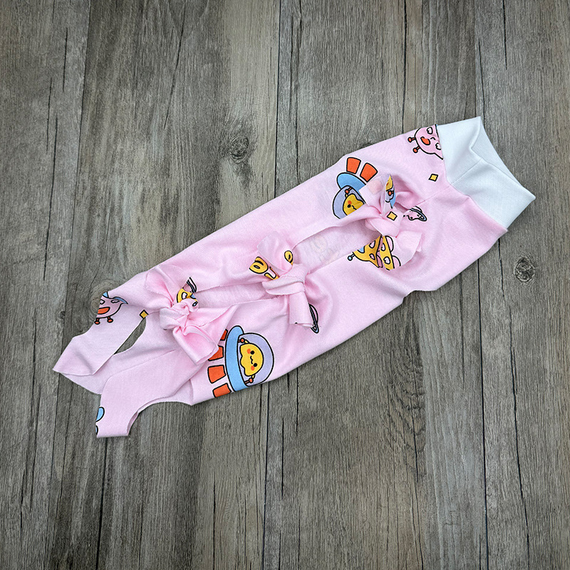 Îmbrăcăminte postoperatorie pentru pisici – bumbac, stil lejer, brand Little Brother, pentru femele, anti-licking, prevenire căderii părului
