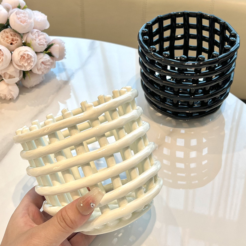 Kanta za odlaganje u kupaonici, ručni pleteni stil, materijal PP, lagani luksuz (Materijal: PP; Brand: Like joe; Model: Hand knitted storage bucket)