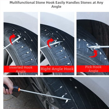 Nástroj na čistenie štrk z pneumatiky, viacúčelový háčik na kamene, nerezová oceľ, odolnosť voči výbuchu