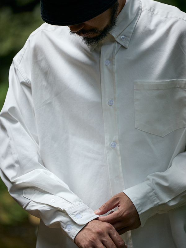 Pamučna košulja–jaknica, labav kroj, rever ovratnik, dugi rukavi, japanski retro stil