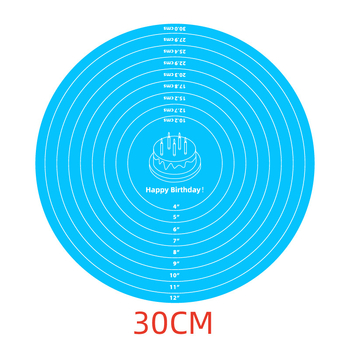 Covoraș circular din silicon pentru aluat și platou rotativ pentru decorarea prăjiturilor — simois, silicon, model caricatural cu scară, personalizare disponibilă