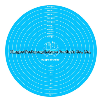 Silikónová kruhová miska na cesto a otočná platňa na zdobenie tort — značka simois, materiál silikón, vzor cartoon so stupnicou, možnosť prispôsobenia