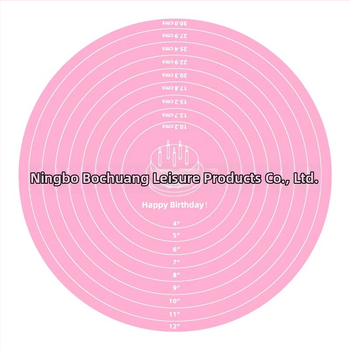 Silikónová kruhová miska na cesto a otočná platňa na zdobenie tort — značka simois, materiál silikón, vzor cartoon so stupnicou, možnosť prispôsobenia