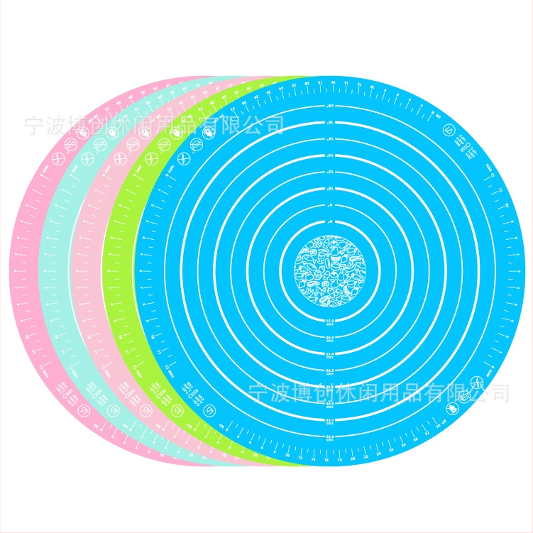 Silikónová kruhová miska na cesto a otočná platňa na zdobenie tort — značka simois, materiál silikón, vzor cartoon so stupnicou, možnosť prispôsobenia