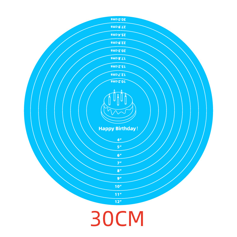 Covoraș circular din silicon pentru aluat și platou rotativ pentru decorarea prăjiturilor — simois, silicon, model caricatural cu scară, personalizare disponibilă