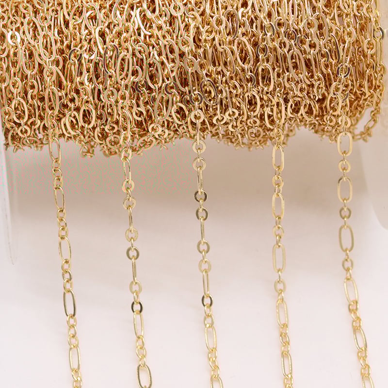 Lanț în formă de O, cu ciucuri, din cupru, placat cu electroplacare, pentru accesorii DIY