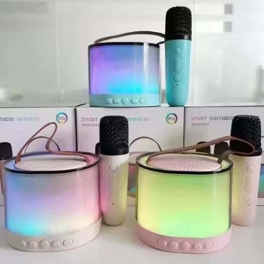 K52 bežični karaoke zvučnik s ugrađenim mikrofonom – Bluetooth 5.3, 2 zvučnika, 10W izlaz, frekvencijski raspon 100 Hz–20 kHz, ugrađena baterija 2000–4000 mAh