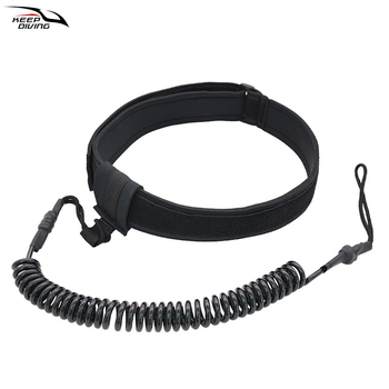 Szörfdeszka derékszíj biztonsági zsinór, TPU 6 mm, állítható öv, elvesztés elleni, felnőtteknek