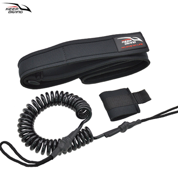 Szörfdeszka derékszíj biztonsági zsinór, TPU 6 mm, állítható öv, elvesztés elleni, felnőtteknek