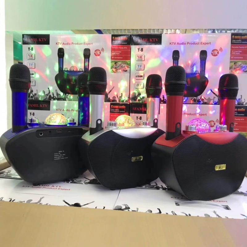Sistem Karaoke cu Microfon și Difuzor cu DSP – Model Y-8, pentru uz casnic, baterie 4000 mAh