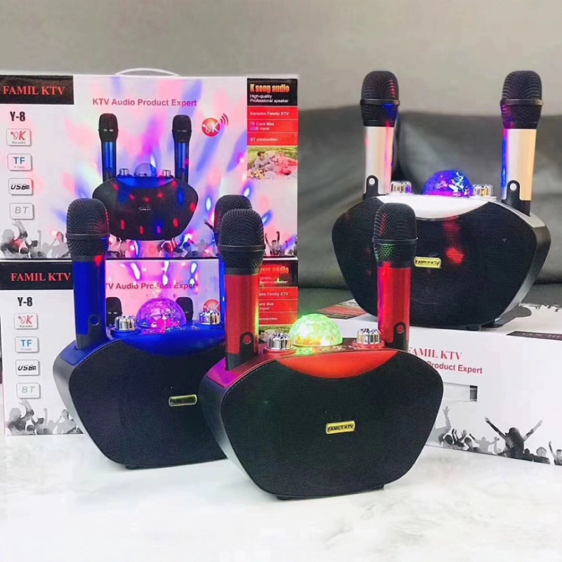Sistem Karaoke cu Microfon și Difuzor cu DSP – Model Y-8, pentru uz casnic, baterie 4000 mAh