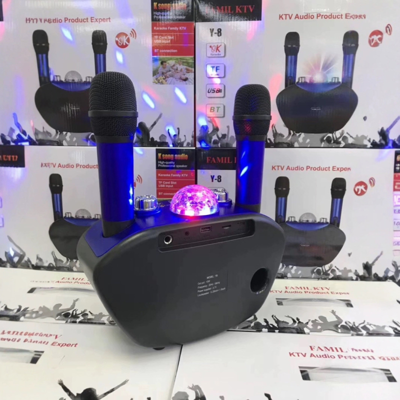 Sistem Karaoke cu Microfon și Difuzor cu DSP – Model Y-8, pentru uz casnic, baterie 4000 mAh