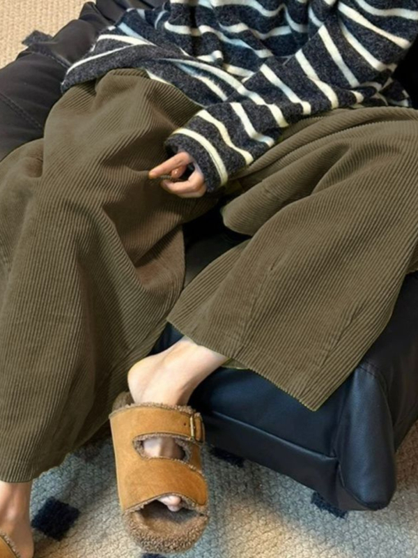 Ženske hlače ravnog kroja, opuštena silueta, visok struk, casual hlače, normalne debljine, jesen 2025