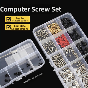 Boxovaný set skrutiek do počítača – zapustená hlava, čierne povrchové prevedenie, 304 nerezová oceľ, stupeň 6.8, národný štandard