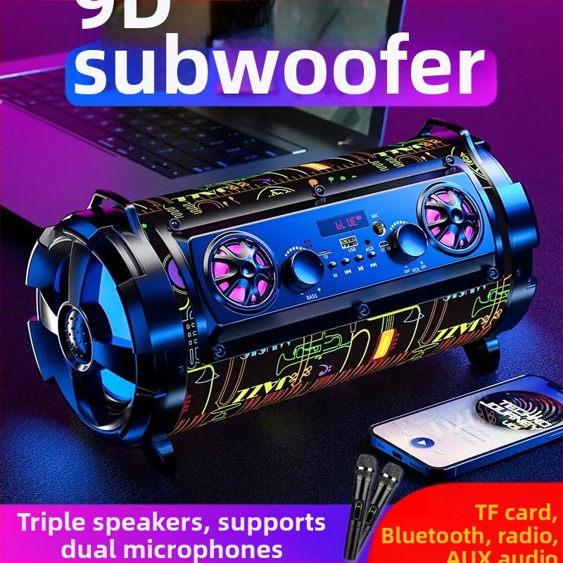 Bežični Bluetooth karaokes zvučni sustav s 3 zvučnika, 25W izlazne snage, BT 5.0, frekvencijski raspon 100 Hz–20 kHz, ugrađena baterija 2000–4000 mAh