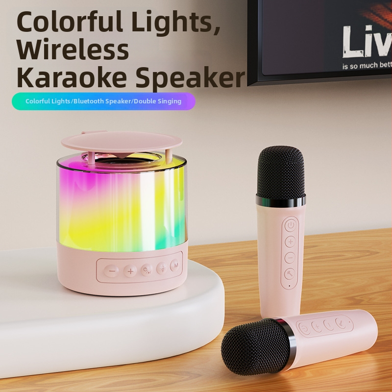 Difuzor karaoke K19 cu microfon, Bluetooth, card TF, redare MP3, USB, autonomie de 6 ore
