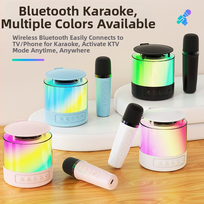 Difuzor karaoke K19 cu microfon, Bluetooth, card TF, redare MP3, USB, autonomie de 6 ore