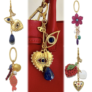 Γούρι τσάντας και μπρελόκ Nothing — κράμα, ριγέ σχέδιο, επικάλυψη χαλκού 18Κ