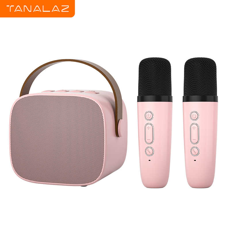 Všetko v jednom karaoke mikrofón a reproduktor pre deti, bezdrôtové Bluetooth 5.0, vstavaná batéria, 5W výkon, frekvenčný rozsah 60 Hz–15 kHz, dosah do 10 m