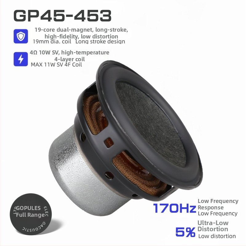 Celopásmový reproduktor, 4 Ω, 10 W, papierová membrána, vnútorný magnetický systém