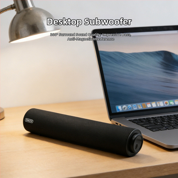 Stolný soundbar s 3 reproduktormi, Bluetooth 5.3, USB-C napájanie, frekvenčný rozsah 35 Hz–16 kHz, 360° priestorový zvuk