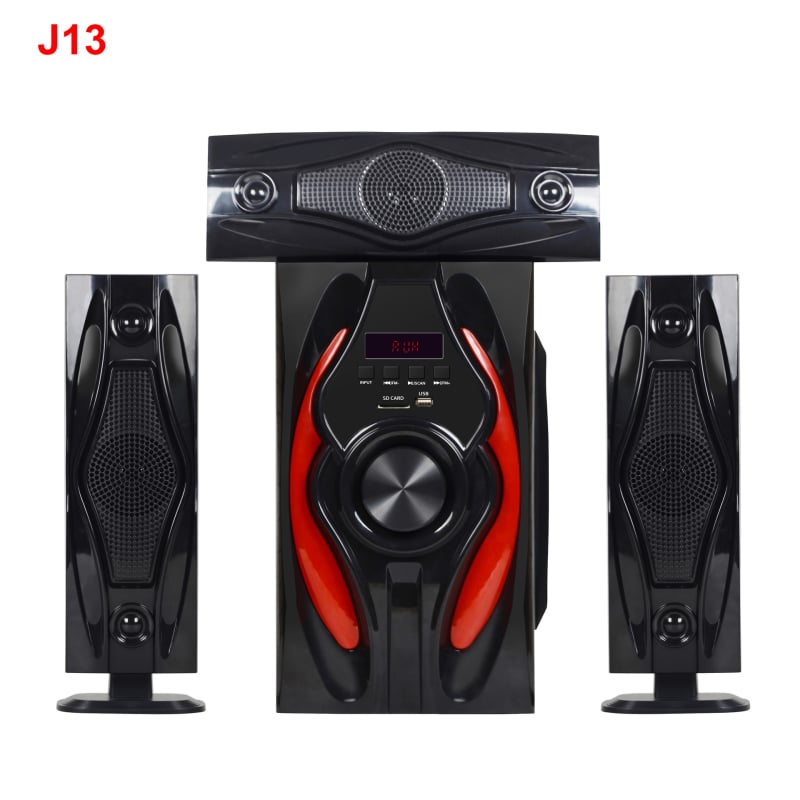 Jerry JR-J13 Hi‑Fi profesionalni višefunkcionalni kućni zvučnik za TV i PC, 3.1-kanalni, Bluetooth, USB MP3, drveno kućište s displayem, do 800W PMPO, 6,5" woofer i tri 3" satelita
