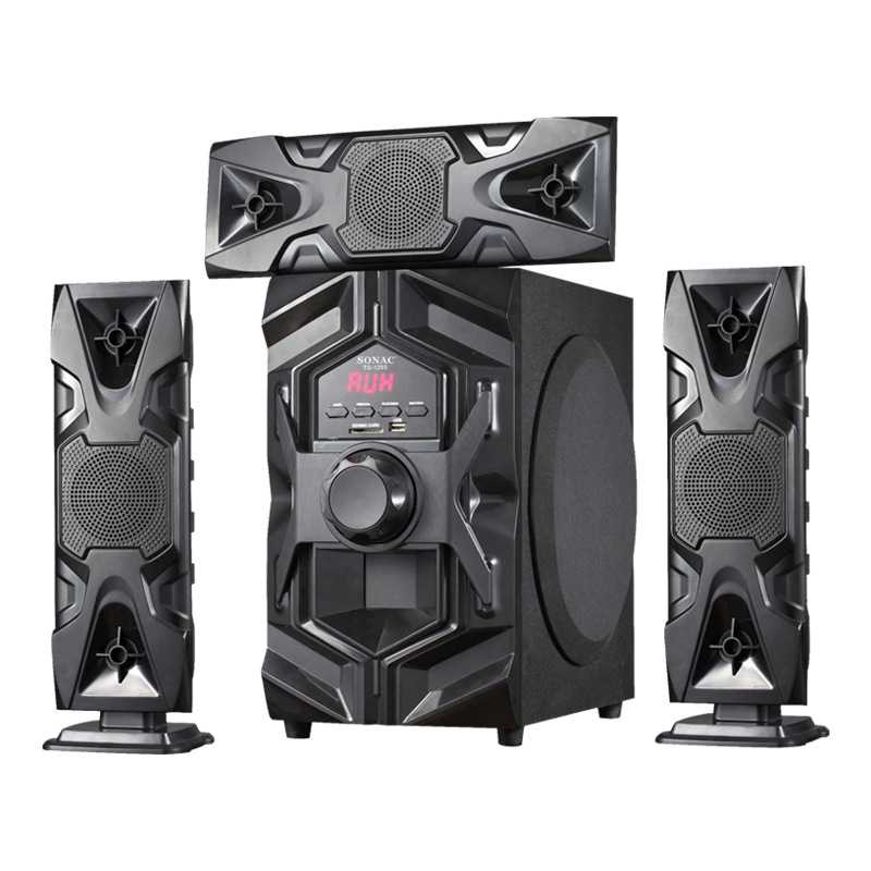 Bluetooth subwoofer 3.1 za kućni kino s karaoke funkcijom, USB/TF MP3 reprodukcija, 60W, drveno kućište