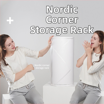 Organizator de depozitare rotativ montat pe perete, 3 etaje din ABS, stil Nordic, pentru bucătărie și baie