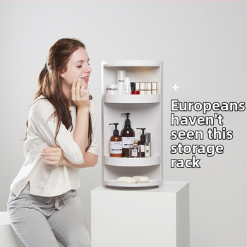 Organizator de depozitare rotativ montat pe perete, 3 etaje din ABS, stil Nordic, pentru bucătărie și baie