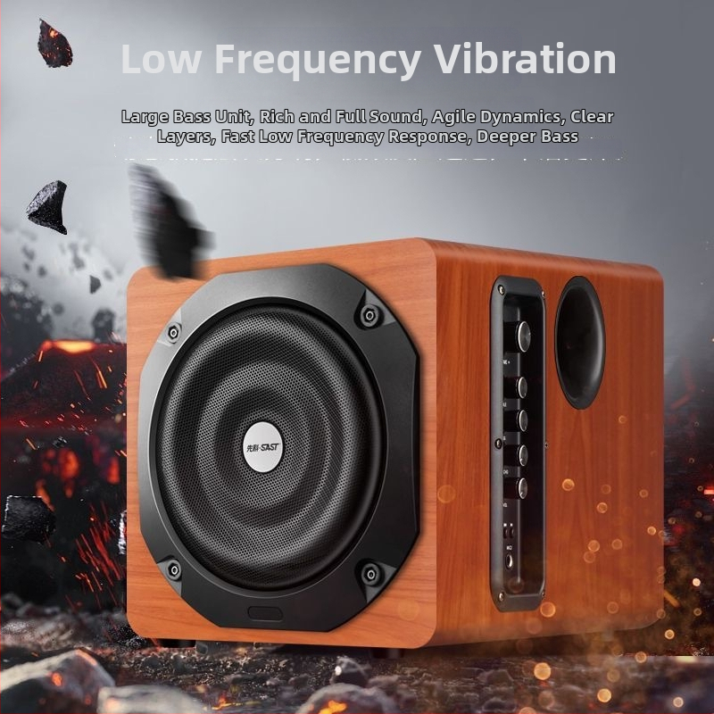 Xianke Q3 2.1-kanalni Bluetooth karaoke zvučni sustav s USB reprodukcijom, 180W, drveno kućište